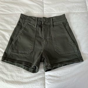 cute green army style shorts